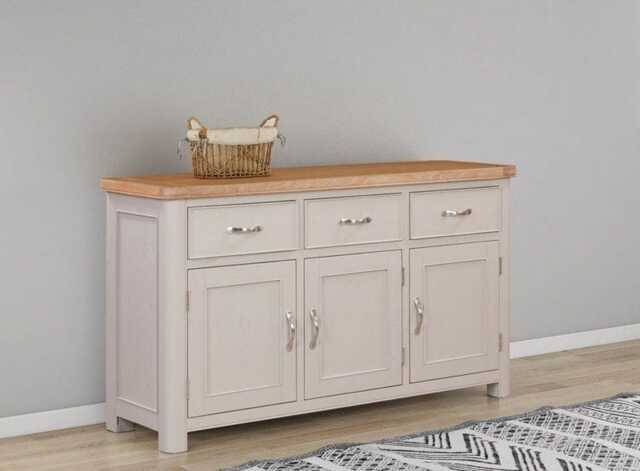 Bologna Painted 3 Door 3 Drawer Sideboard - L44 x W150 x H86 cm Brown