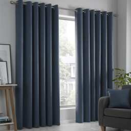 Fusion Strata Eyelet Curtains Navy