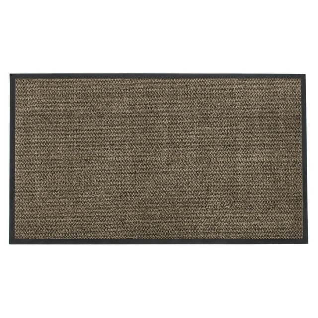 JVL Brown Black Heavy Duty Barrier Door Floor Mat, 80x140 cm