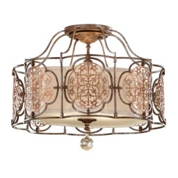 Marcella 3 Light Semi Flush Ceiling Light British Bronze, E27