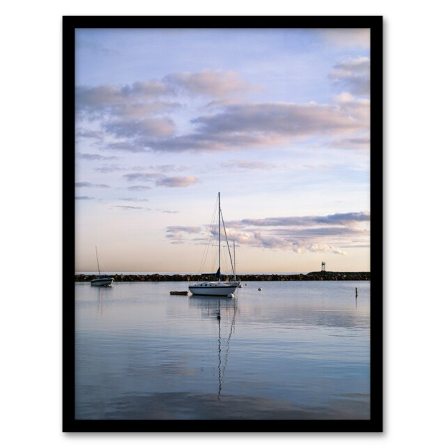 "Sunset off the shore of Block island Highsmith Framed Wall Art Print 12X16"""