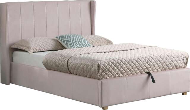 Amelia Velvet 4ft 6in Double Storage Ottoman Bed Pink