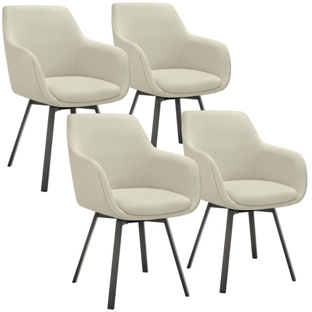 Dining Chair Alicon - swivel armchair with padding and continuous backrest Grey greige 4
