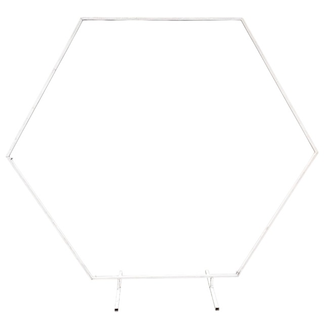 White Hexagon Arch Stand Party Background Decoration, Garden Arbors - 200cm