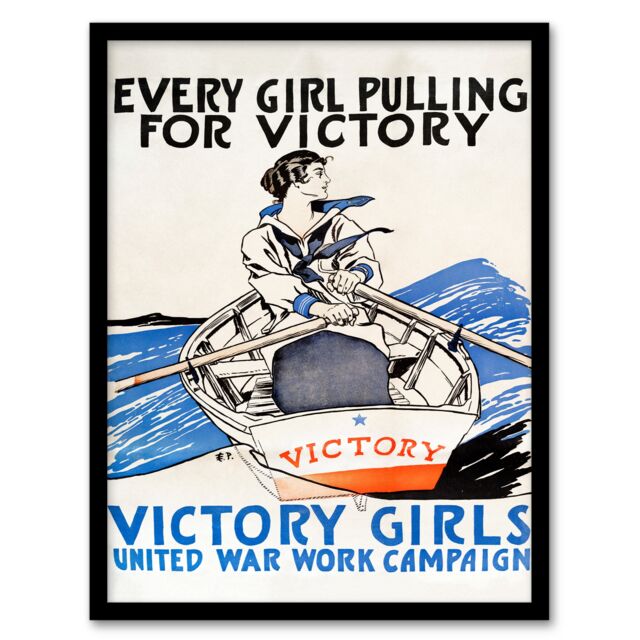 Edward Penfield Framed Wall Art Print Every Girl Pulling for Victory Home Décor