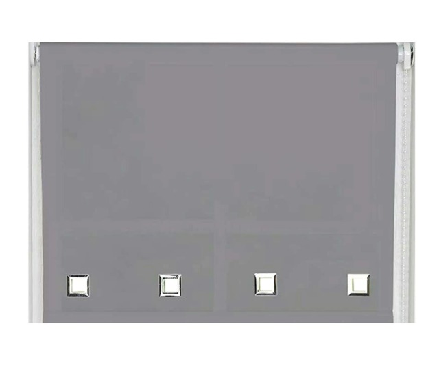 110cm Slate Grey Square Eyelet Edge Roller Blind Grey Grey