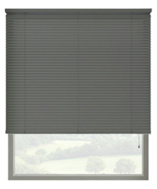 145cm Slate Grey 25mm Slat PVC Venetian Blind (152cm Drop) Grey Grey