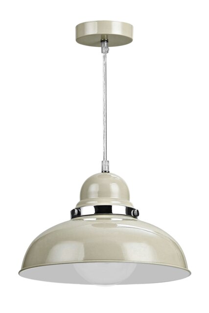 Orsina Clay Colour Bowl Shaped Pendant Light, Nordic Style Pendant Light with Chrome Trim, Smooth Metal Shade