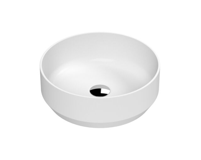 Balterley Nova Contemporary Round Bathroom Countertop Basin, Stylish Rounded Design White Matt White 1