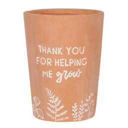 Something Different Thank You For Helping Me Grow Terracotta Plant Pot - Brown - One Size