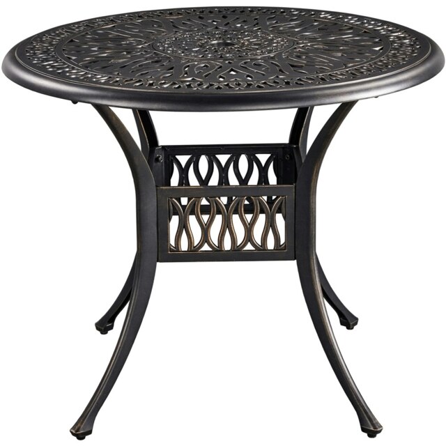 Yaheetech All Weather Metal Frame Table for Garden Backyard Porch Balcony Lawn Pool Bronze Bronze