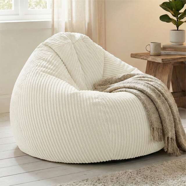 rucomfy Jumbo Cord Slouchbag - Indoor Classic Bean Bag for Adults