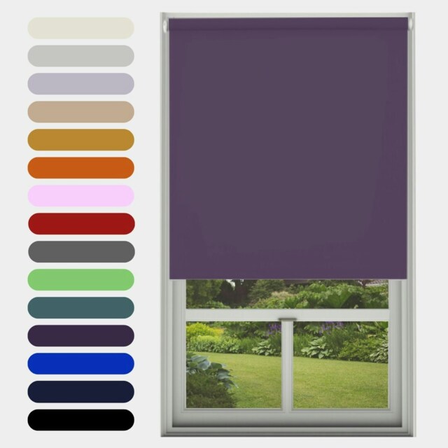 Blackout Roller Blind Aubergine 180cm Purple Aubergine