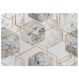 Geometric Marble Pattern With Gold Glitter Rug Multi