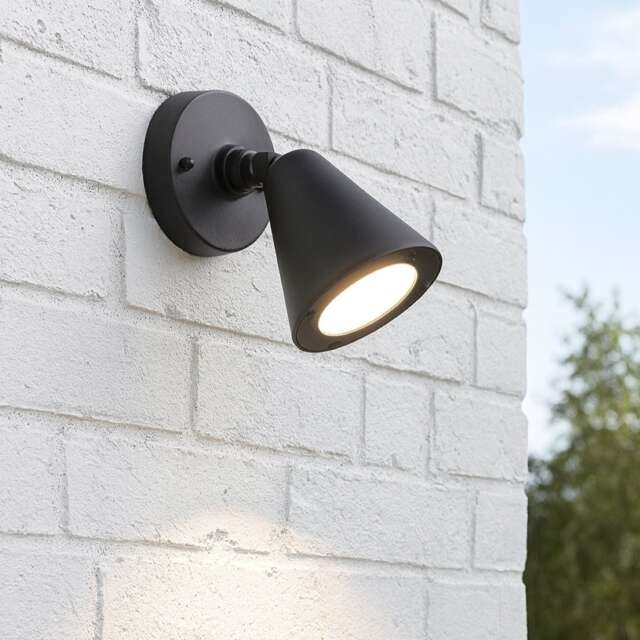 CGC MOLLY Anthracite Cone Outdoor Wall Light, 1 x GU10, IP44.