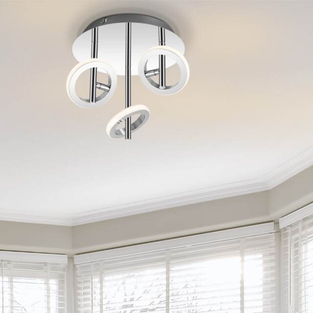 COSYLYTE Holdon 3 Ring Drop Rod Integrated LED Modern Ceiling Spotlight - Chrome Chrome 1