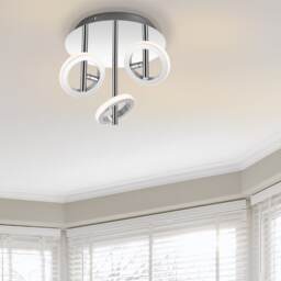 COSYLYTE Holdon 3 Ring Drop Rod Integrated LED Modern Ceiling Spotlight - Chrome Chrome 1