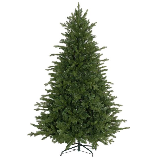 HOMCOM 6ft Artificial Christmas Tree with 1821 Tips, Metal Base, Realistic Hinged mas Tree for Home Office, Green