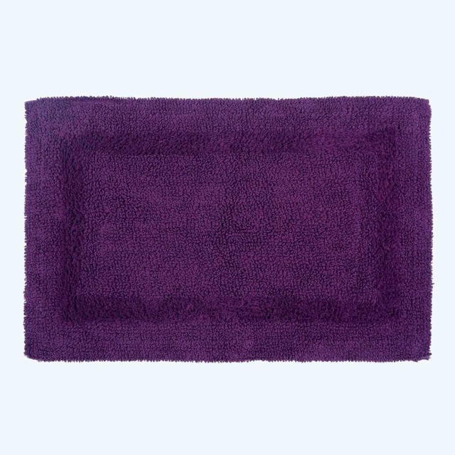 Homescapes Luxury Reversible Cotton Bath Mat - Plum Purple Plum