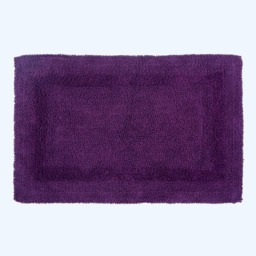 Homescapes Luxury Reversible Cotton Bath Mat - Plum Purple Plum