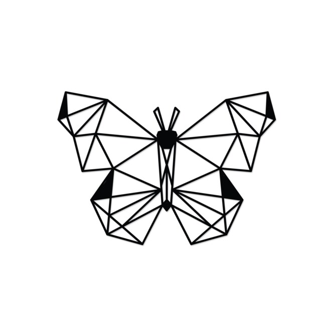 Decortie Butterfly Metal Wall Art 50x35cm Black