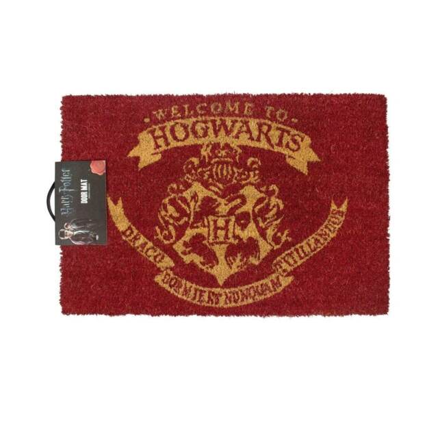 Harry Potter Official Welcome To Hogwarts Door Mat - Red - One Size