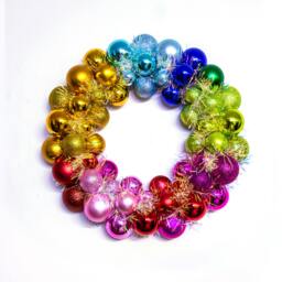 Christmas Tree World 33cm Shatterproof Bauble Wreath - Multicolour