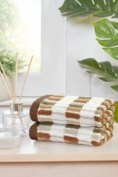 Santa Cruz Pure Cotton Face Cloth Towels Set Of 4 Brown Face cloth 4