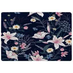 Tropical White & Pink Flowers Rug Multi