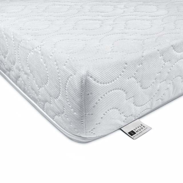 Cot Bed Foam Mattress Breathable & Waterproof Zipped Removable Washable Cover, Anti Allergy, White (160 x 70 x 10)