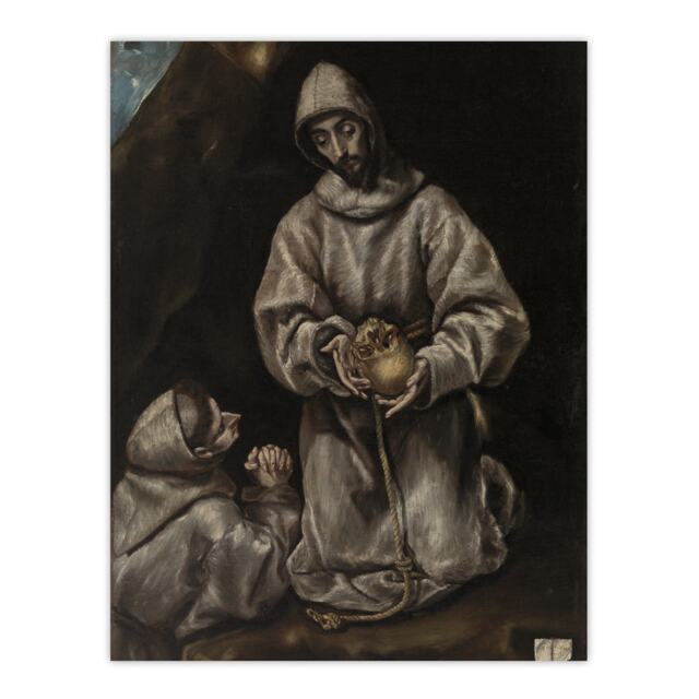 St Francis Brother Leo Meditating on Death El Greco Huge Wall Art Print 18X24 In