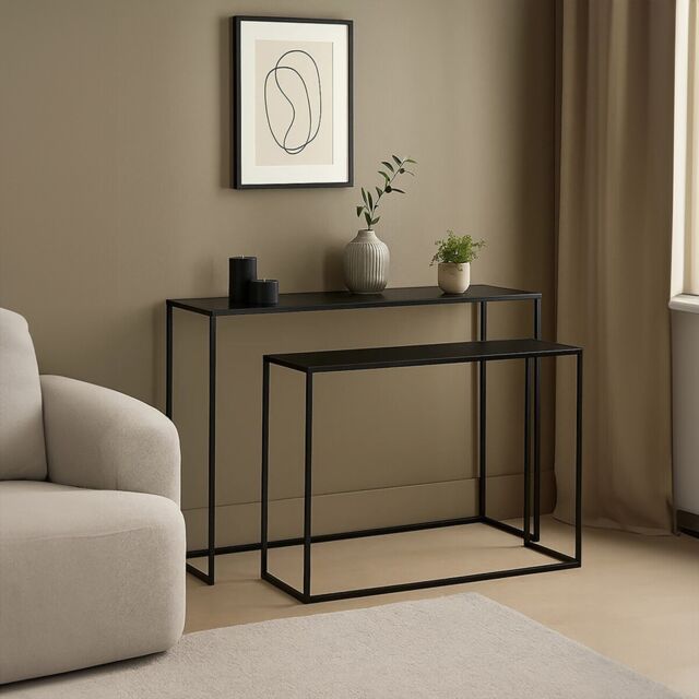 Salford Black Wood Veneer Round Dining Table With Metal Legs