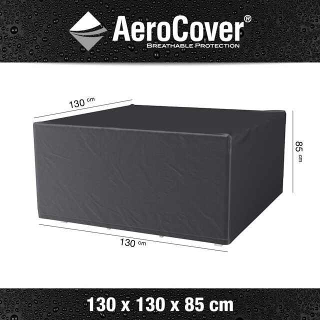 Platinum AeroCover Square Garden Table Waterproof and Breathable Ripstop Polyester Cover W130 x D130 x H85 cm