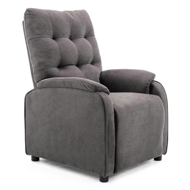 Charlbury Fabric Pushback Recliner Armchair Sofa Fireside Chair (Charcoal)