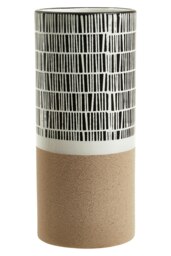 Orsina Small Striped Vase, Ceramic Vase For Indoor Plants, Elevate Home with Small Floral Vase for Living Room