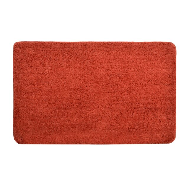 Deep Pile Microfibre Bath Mat Non-Slip - Terracotta