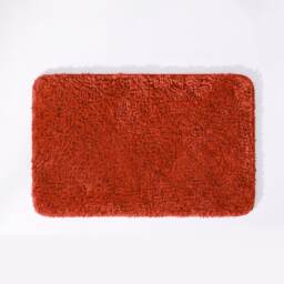Deep Pile Microfibre Bath Mat Non-Slip - Terracotta