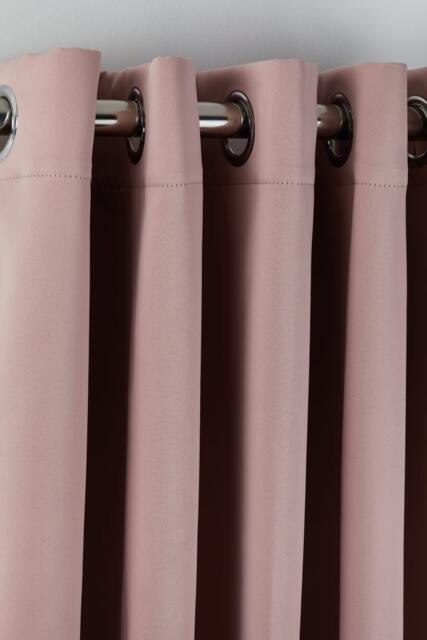 Woven Thermal Blackout Eyelet Curtains Pink 116cm x 137cm Pink Pink