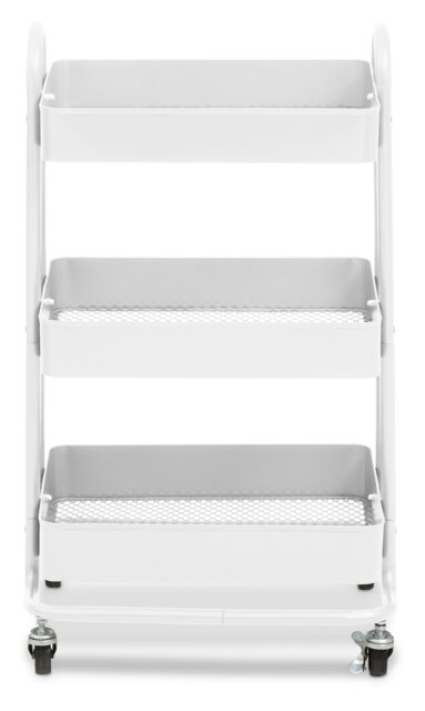 Interiors by Premier Three Tier Black Trolley, Versatile Drinks Trolley, Lightweight And Compact Storage Garden Trolley for Home White