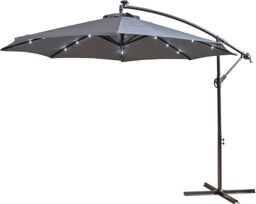 Neo 3M Grey Outdoor Freestanding Parasol with Led Lights