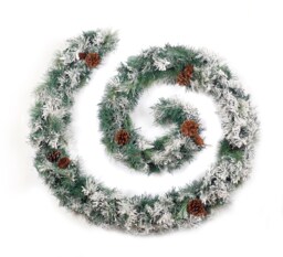 Best Artificial 9ft Frosted Luxury Colorado Christmas Garland with Pine Cones