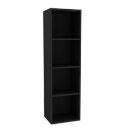 Wooden Bookcase Shelving Display Storage Shelf Unit Wood Shelves Multi Black - 4 Shelf 1