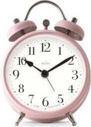 Acctim Shefford Faux Bell Analogue Alarm Clock Pink Pink