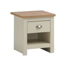 Lisbon Bedside Cabinet Bedroom Furniture Nightstand Table 1 Drawer Cream