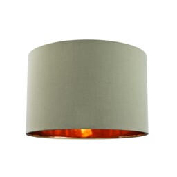 "Contemporary Olive Cotton 10"" Table/Pendant Lampshade with Shiny Copper Inner Green Olive Green 1"