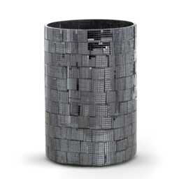 Homescapes Mosaic Glass Wind Light Large Candle Holder - with Polished Steel Base