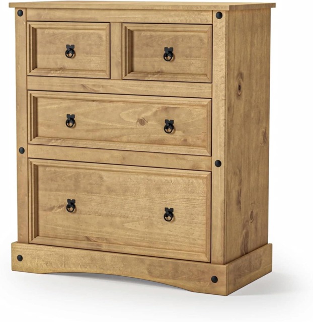 Corona 4 Drawer Chest of Drawers 2 + 2 Solid Mexican Pine