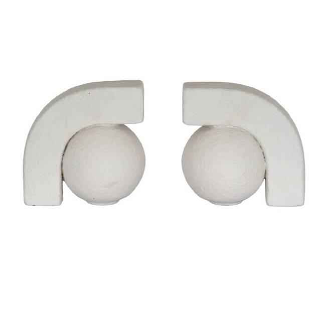 Ashen Book Ends - Ceramic - L9 x W27 x H13 cm - White