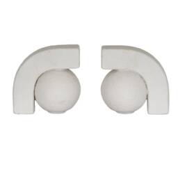 Ashen Book Ends - Ceramic - L9 x W27 x H13 cm - White