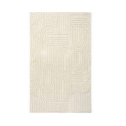 OHS Jacquard Arches Textured 100% Cotton 500GSM Absorbent Bath Towel, 70x115cm - Cream